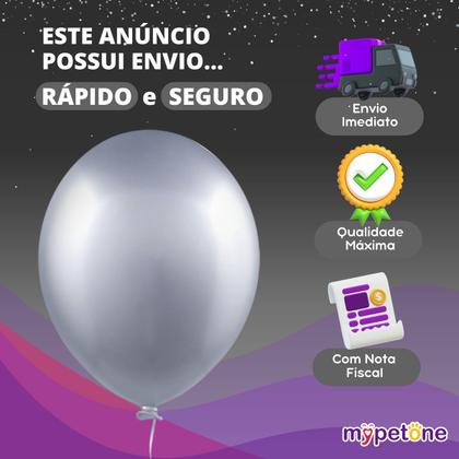 Imagem de Balão Metalizado ''5 Aluminio Happy Day - 50 Unidades