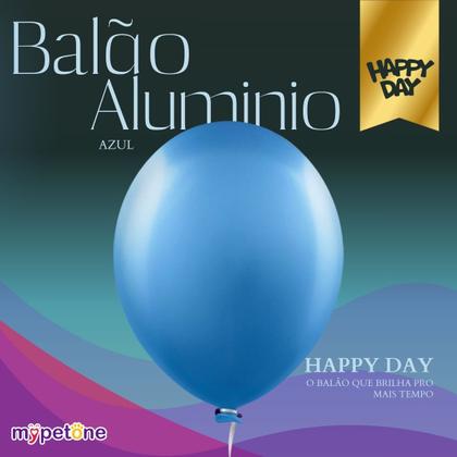 Imagem de Balão Metalizado 9'' Azul Happy Day - 25 Unidades
