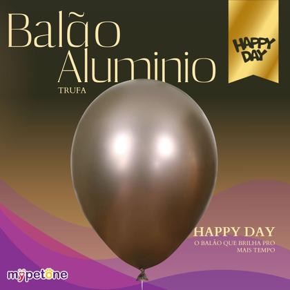 Imagem de Balão Metalizado 9'' Trufa Happy Day - 25 Unidades