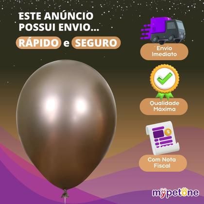 Imagem de Balão Metalizado 9'' Trufa Happy Day - 25 Unidades