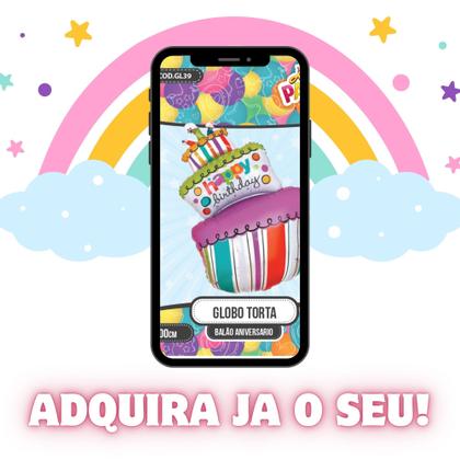 Imagem de Balão Metalizado Globo Torta Festa Decoraçao Aniversario