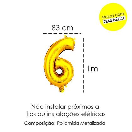Imagem de Balão Metalizado Número 2 1m Amarelo Dourado P/ Aniversario