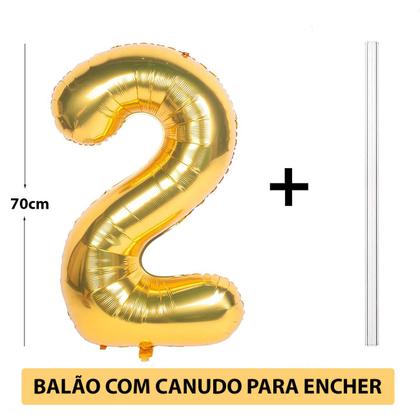 Imagem de Balão Metalizado Número Grande 70 Cm Un de 0 á 9