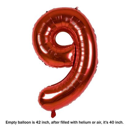 Imagem de Balão MoMo Jumbo Red Number 9 40cm Foil Helium Birthday