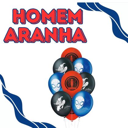Imagem de Balao N9 Tema Homem Aranha Decoraçao Evento Festa Bexiga