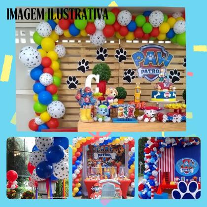 Imagem de Balão Patinhas Sortido 25un Festa Decoração Aniversario Pet