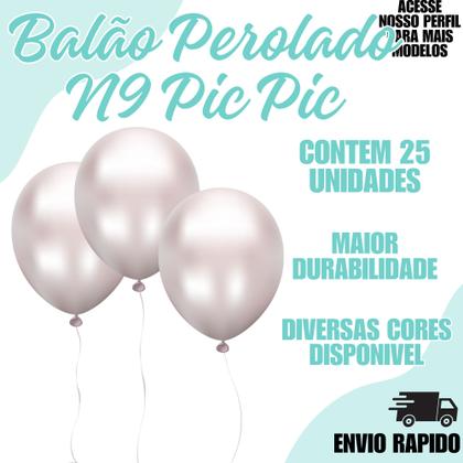 Imagem de Balão Pic Pic Perolado N9 C/25un Festa Aniversario