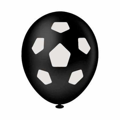 Imagem de Balão Redondo 8" Bola de Futebol Preto e Branco 20 unid.