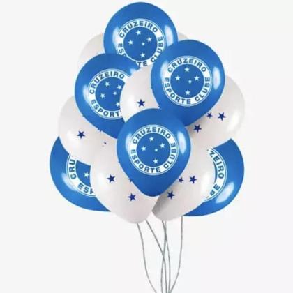 Imagem de Balão Redondo 8 Polegadas Festa Cruzeiro Futebol 20 Uni Piffer Festas - Inspire sua Festa Loja