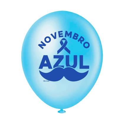 Imagem de Balão Redondo Novembro Azul Sortido 8" 20 unid.