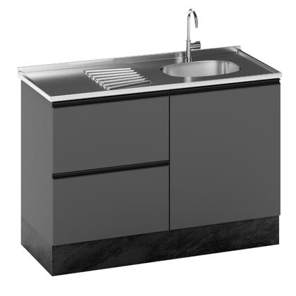 Imagem de Balcão 1 Porta 3 Gavetas 120cm Flex sem Tampo para Pia deslocada Etna