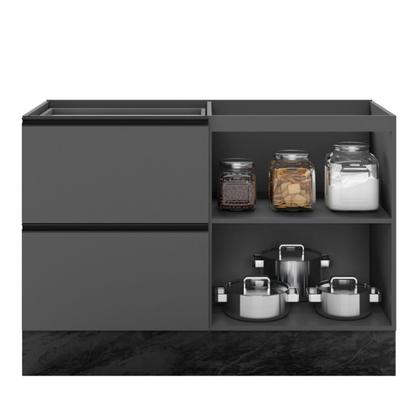 Imagem de Balcão 1 Porta 3 Gavetas 120cm Flex sem Tampo para Pia deslocada Etna