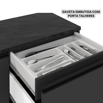 Imagem de Balcão 1 Porta 3 Gavetas 120cm Flex sem Tampo para Pia deslocada Etna