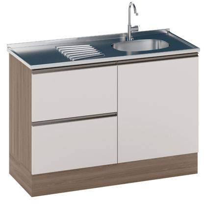 Imagem de Balcão 1 Porta 3 Gavetas 120cm Flex sem Tampo para Pia Etna