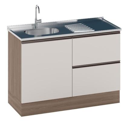 Imagem de Balcão 1 Porta 3 Gavetas 120cm Flex sem Tampo para Pia Etna