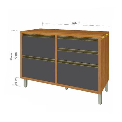 Imagem de Balcão 1 Porta 4 Gavetas Baronesa 120cm Mdf - Nesher 