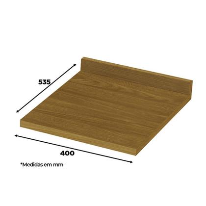 Imagem de Balcão 1 Porta 40cm Americana Cinza com Tampo Nature - Móveis Henn
