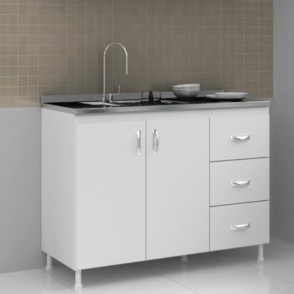 Imagem de Balcão 2 Portas 3 Gavetas sem Pia CZ601 Evidência Móveis