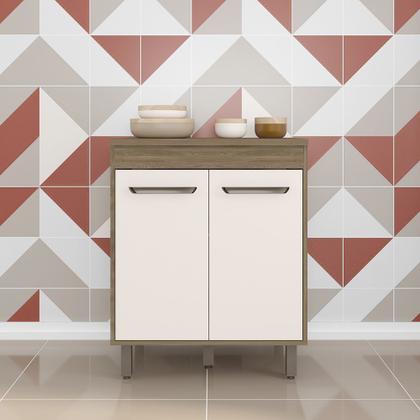 Imagem de Balcão 2 Portas 70cm (Com Tampo) Barcelona Carvalho Oak Off White - SSX Multicoisas