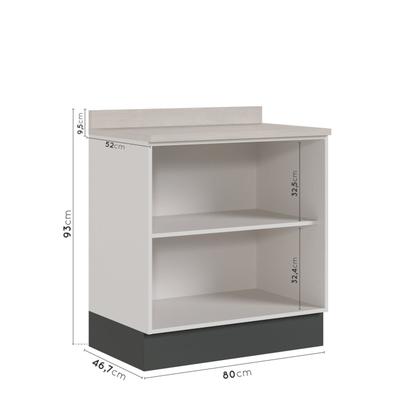 Imagem de Balcão 2 Portas 80cm com Tampo com Rodapé Puxador 150cm Ipanema CabeCasa MadeiraMadeira