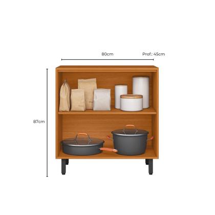 Imagem de Balcão 2 Portas (Com Tampo) 80cm Ravena Freijo Uv Off Acetinado - SSX Multicoisas