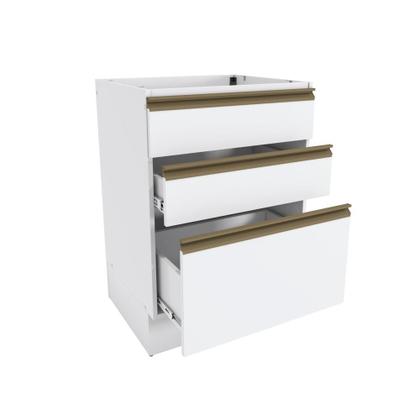 Imagem de Balcão 3 Gavetas Kappesberg Celeste 100% MDF Branco 60cm