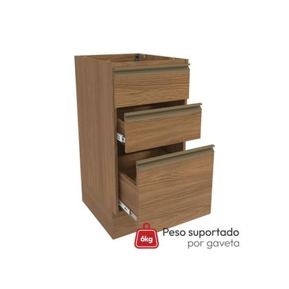 Imagem de Balcão 3 Gavetas Kappesberg Celeste 100% MDF Nogueira 40cm