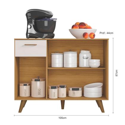 Imagem de Balcão 3 Portas 1 Gaveta (Com Tampo) 105cm Olinda - SSX Multicoisas