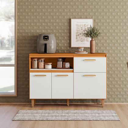 Imagem de Balcão 3 Portas 1 Gavetas (Com Tampo) Sicilia Freijo Uv Off Acetinado - SSX Multicoisas