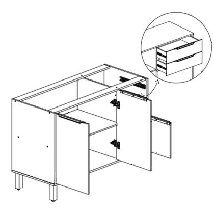 Imagem de Balcão 3 Portas 2 Gavetas 120cm sem Tampo Diva MGM Móveis