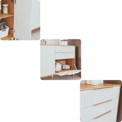 Imagem de Balcão 3 Portas 2 Gavetas 120cm sem Tampo Diva MGM Móveis