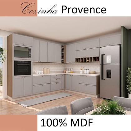 Imagem de Balcao 40cm 3 Gavetas Com Tampo e Pés 100% MDF Cozinha Modulada Provence Robel Hanover/Fendi