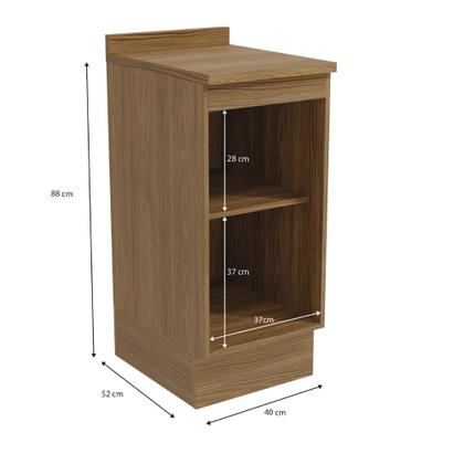 Imagem de Balcão 40cm com Tampo 1 Porta Botanic Kappesberg - Nogueira/Fendi