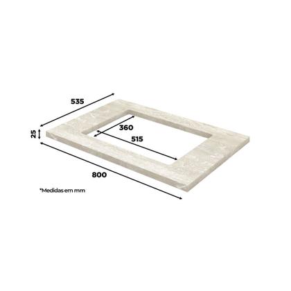 Imagem de Balcão 80cm com Tampo para Forno de Embutir e Cooktop Americana Henn - Cinza/Calcare