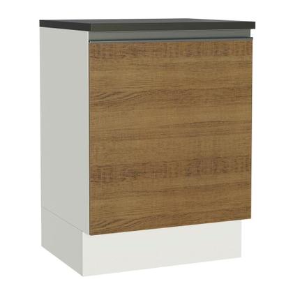 Imagem de Balcão Acordes 100% Mdf 60cm 1 Porta Branco Rustic