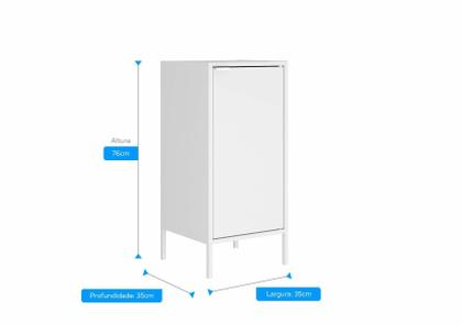Imagem de Balcão Alto Multiúso Itatiaia Smart - 1 Porta - Branco Matte