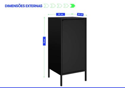 Imagem de Balcão Alto Multiúso Itatiaia Smart - 1 Porta - Preto Matte