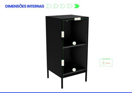 Imagem de Balcão Alto Multiúso Itatiaia Smart - 1 Porta - Preto Matte