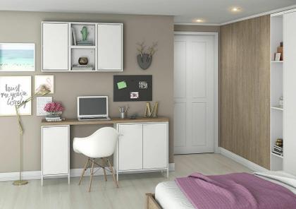 Imagem de Balcão Alto Multiúso Itatiaia Smart - 2 Portas - Branco Matte