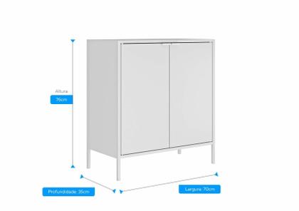 Imagem de Balcão Alto Multiúso Itatiaia Smart - 2 Portas - Branco Matte