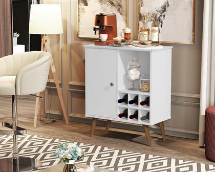 Imagem de Balcão Aparador Buffet Retrô Royal 1 Porta Com Adega