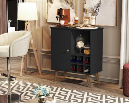 Imagem de Balcão Aparador Buffet Retrô Royal 1 Porta Com Adega