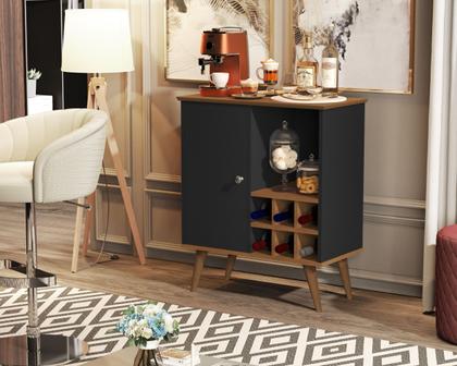 Imagem de Balcão Aparador Buffet Retrô Royal 1 Porta Com Adega