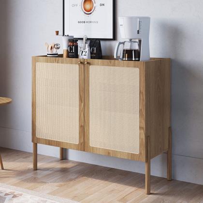 Imagem de Balcão Aparador Cantinho do Café Pés Madeira Moss A03 Hanover Roble - Lyam Decor