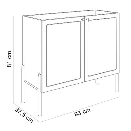 Imagem de Balcão Aparador Cantinho do Café Pés Madeira Moss A03 Hanover Roble - Lyam Decor