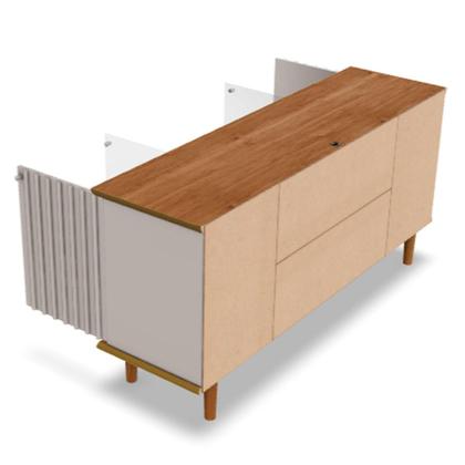 Imagem de Balcao Aparador Para Sala Quarto E Escritorio Janice Cor Cinamomo/Off White