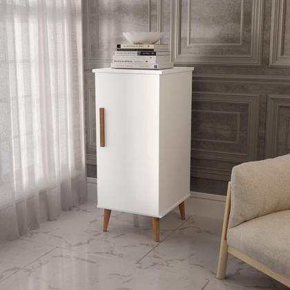 Imagem de Balcão / aparador tok. 1 porta pés retrô para bebedouro / recepção / cozinha cor branco brilho