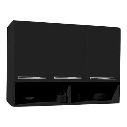 Imagem de Balcão Armário Aéreo 3 Portas c/ 2 Nichos Parede Multiuso