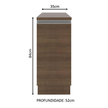 Imagem de Balcão Armário de Cozinha 35 cm 1 Porta Rustic Glamy Madesa