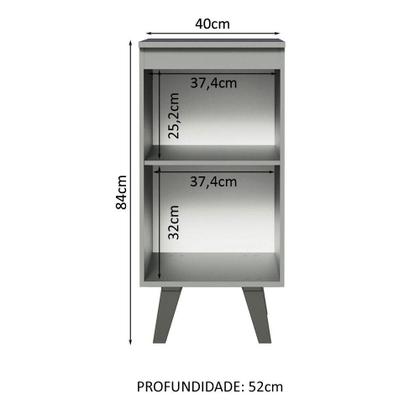 Imagem de Balcão Armário de Cozinha 40 cm 1 Porta Com Pés Cinza Nice Madesa